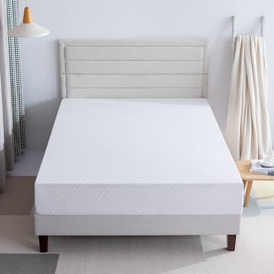 10 Inch Green Tea Infused Memory Foam Full Mattress, Cooling Gel Memory Foam Mattress, Bed in a Box, Full, White