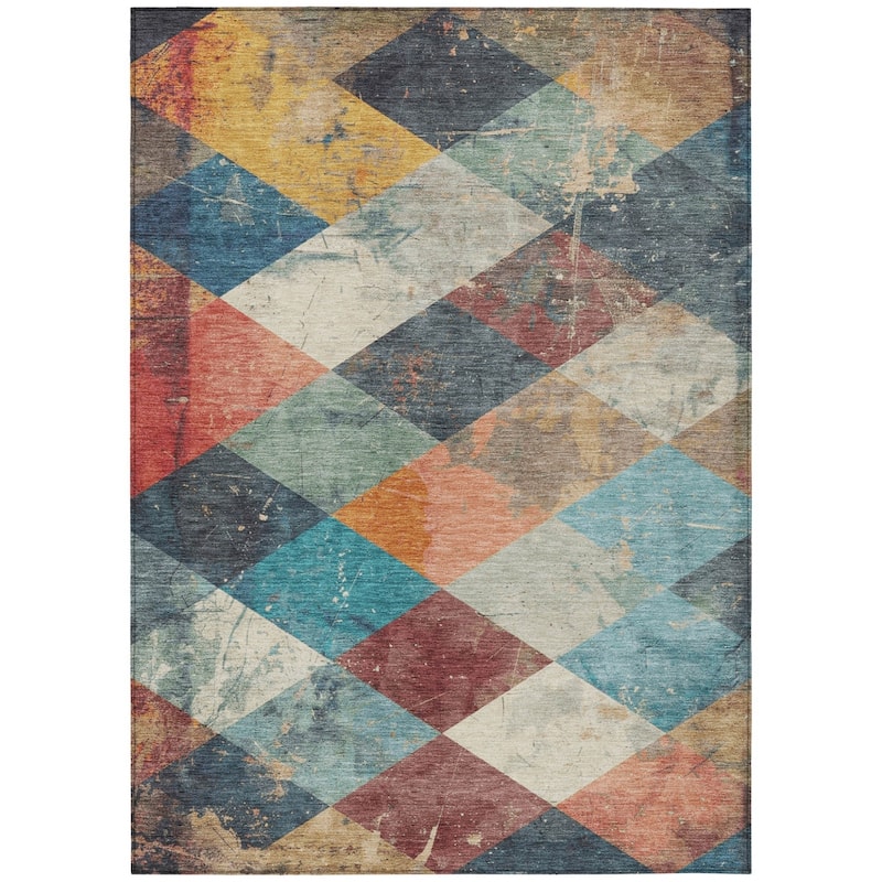 HomeRoots Geometric Transitional Rectangle Outdoor Rug