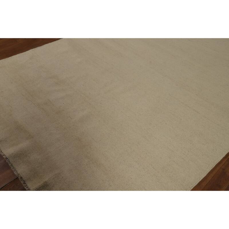 Modern Solid Gabbeh Oriental Area Rug Handmade Wool Carpet - 6'1" x 8'11"