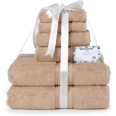 Décor&More BathEssentials 100% Cotton Extra Heavy 6 Piece Bath Towel Set - Mocha