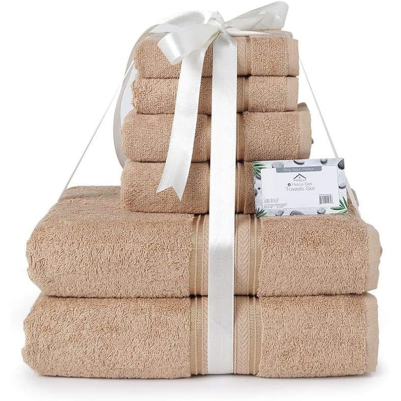 Décor&More BathEssentials 100% Cotton Extra Heavy 6 Piece Bath Towel Set - Mocha