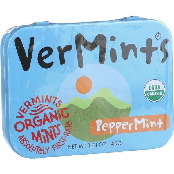 VerMints Breath Mints - All Natural - PepperMint - 1.41 oz - Case of 6