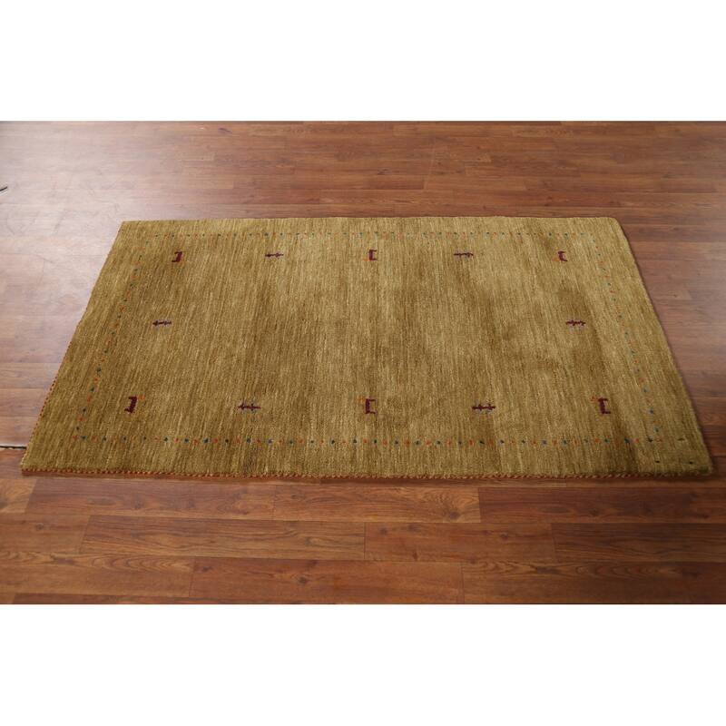 Animals Tribal Gabbeh Indian Accent Rug Hand-Knotted Wool Carpet - 3'0"x 5'3"