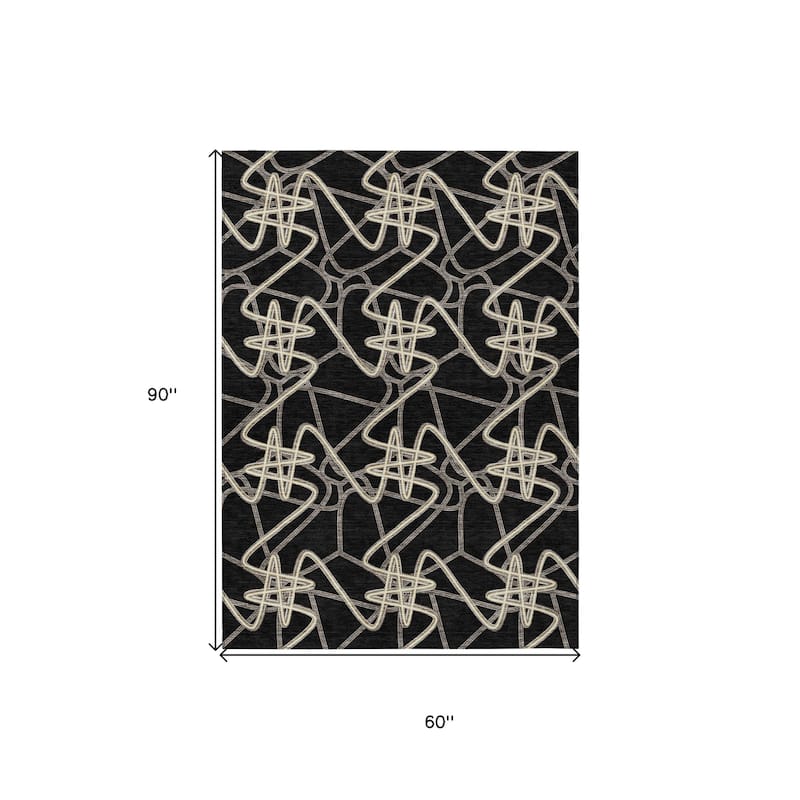 HomeRoots Geometric Contemporary Rectangle Outdoor Rug