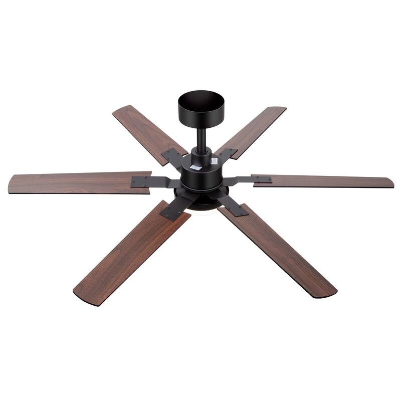2pcs 46-inch Reversible 6-Blade LED Ceiling Fan with Light Kit and Remote