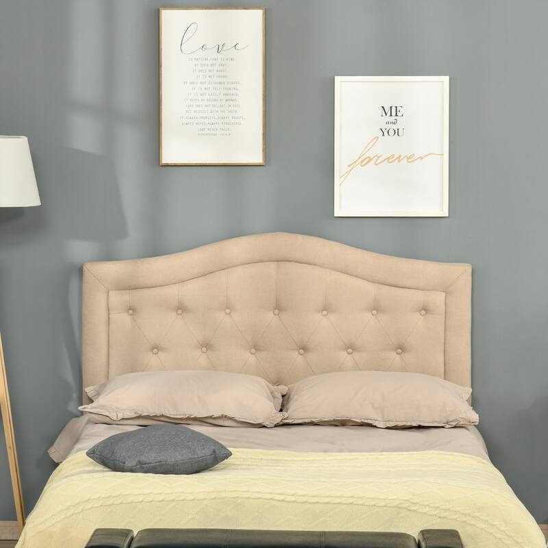 HOMCOM Upholstered Headboard, Button Tufted Bedhead Board, Home Bedroom Decoration for Full-Sized Beds