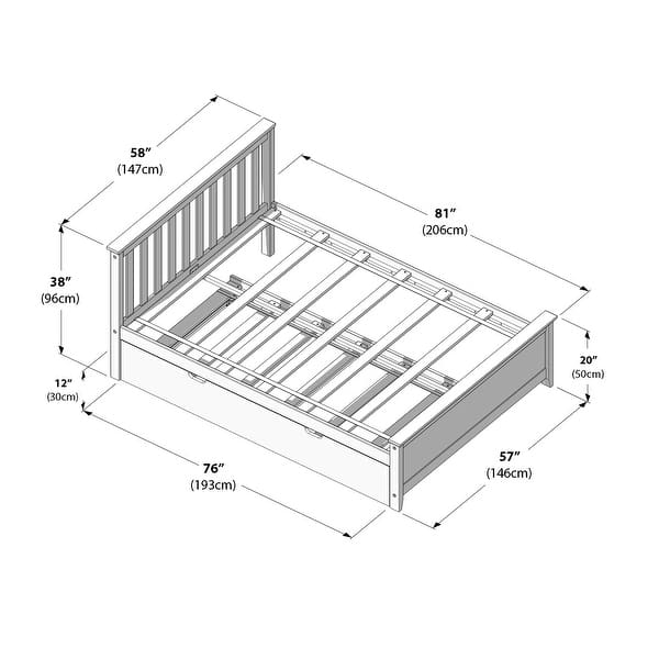 dimension image slide 1 of 13, Max & Lily Twin Platform Bed with Slatted Headboard and Trundle
