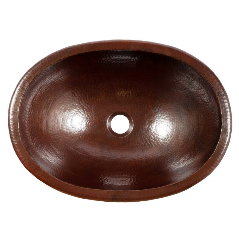 Schrodinger Copper 19" Oval Dual Flex Bath Sink with Ashfield Faucet Kit