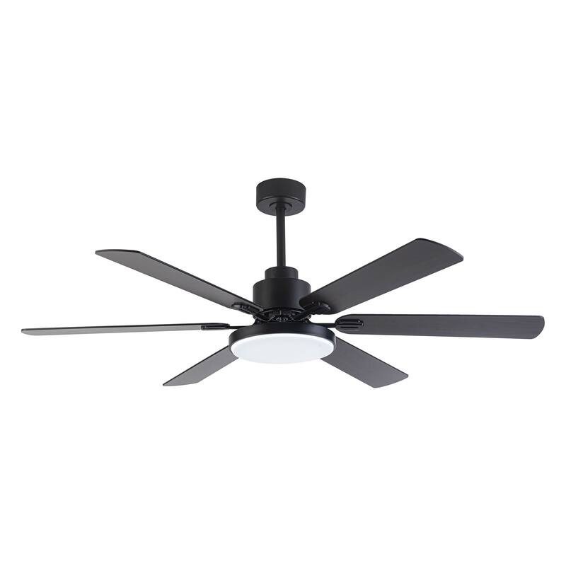 60-in Modern 6-Blade Dimmable LED Ceiling Fan with Light and Remote
