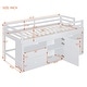 preview thumbnail 13 of 30, Double loft bed with 4 drawers under cabinets and shelves, white