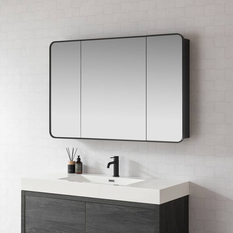 Talayuela Rectangular Aluminum Framed Medicine Cabinet with Mirror