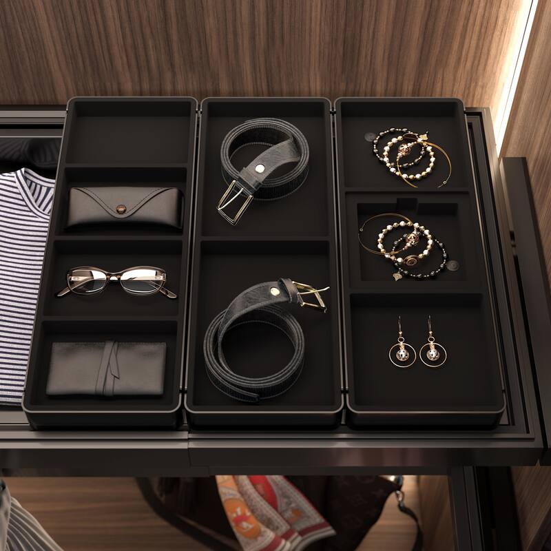 Rev-A-Shelf 5E512-20-1 Edge 16-1/4" Deep 3-Compartment Jewelry