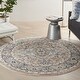 preview thumbnail 20 of 78, Nourison Concerto Traditional Persian Medallion Area Rug 4' Round - Beige/Grey