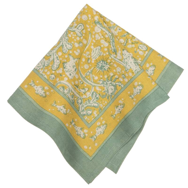 Couleur Nature La Mer Napkins - Set of 6 - Aqua/Citrine