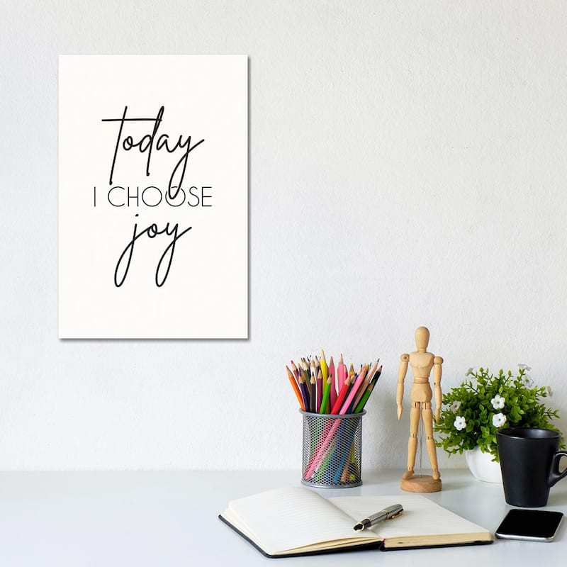 iCanvas "Today I Choose Joy" by Nicole Basque Canvas Print - 12x8x0.75
