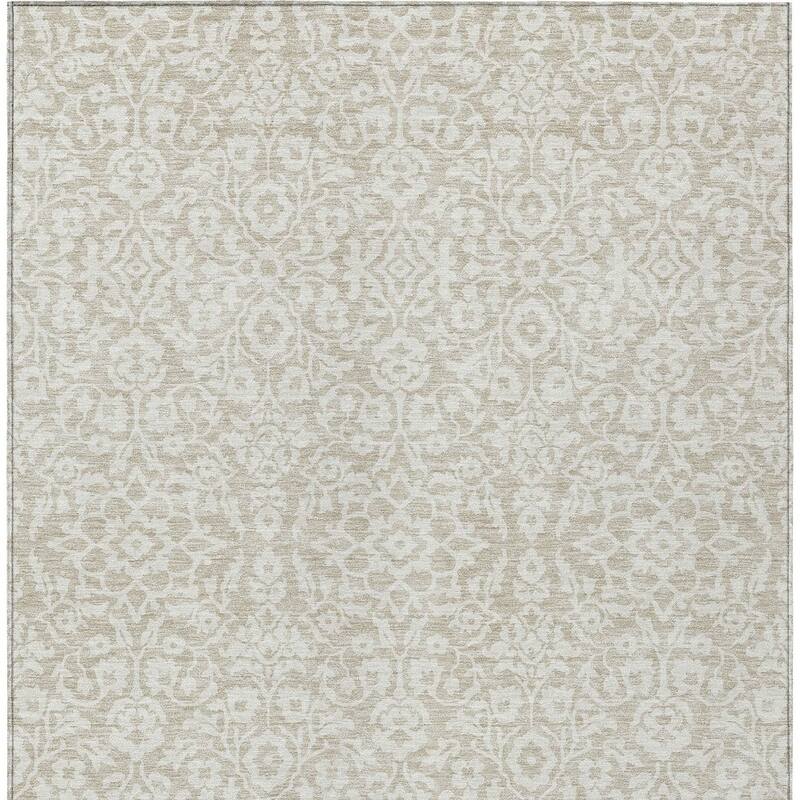 HomeRoots Damask Traditional Rectangle Outdoor Rug