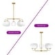 preview thumbnail 19 of 29, 5-Light Modern Linear Sputnik Branch Kitchen Island Light Clear Glass Globe Bubble Chandelier for Dining Room