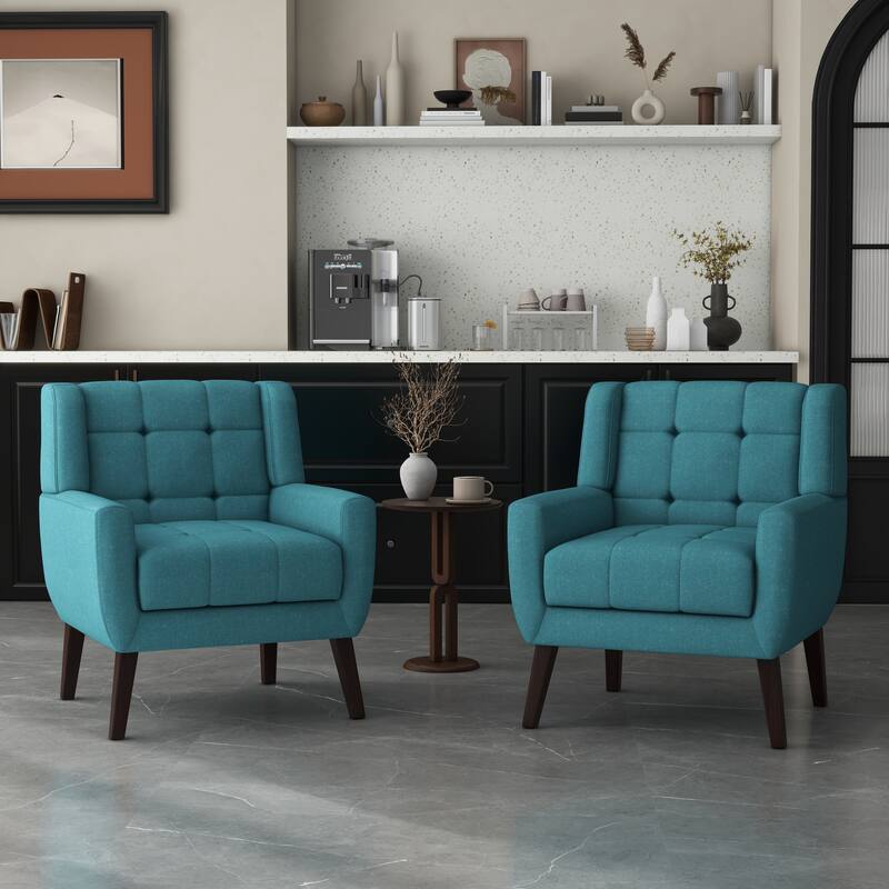 Set of 2 Tufted Upholstered Accent Armchair
