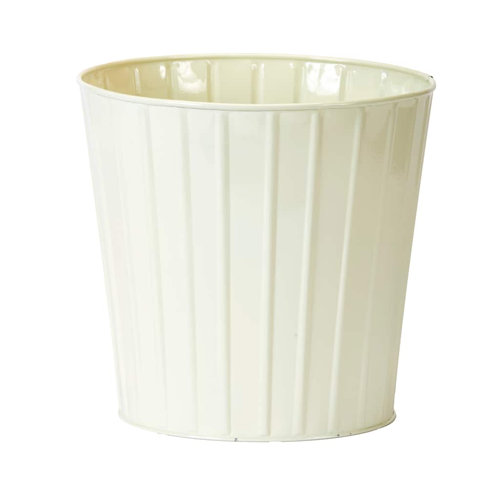 9.5" Spring Cream Metal Galvanized Planter Pail, Set of 3