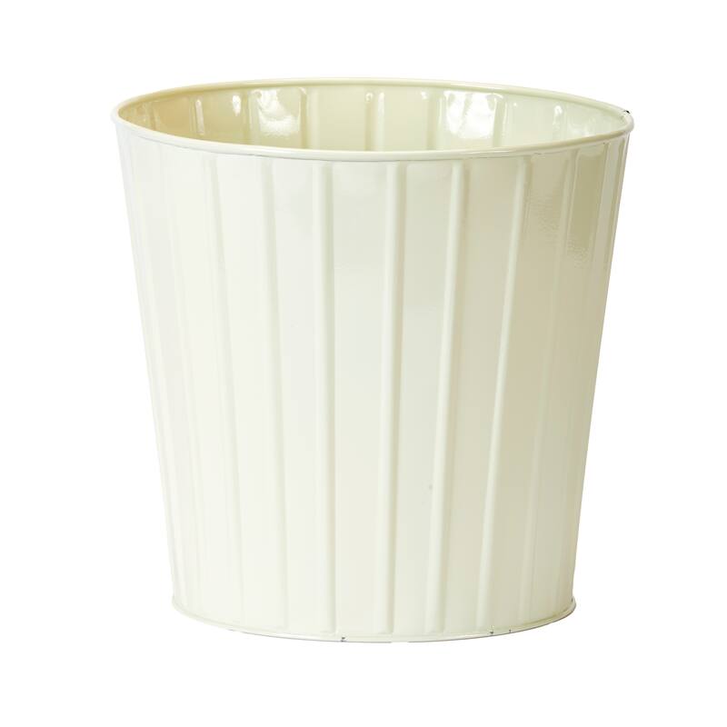 9.5" Spring Cream Metal Galvanized Planter Pail, Set of 3