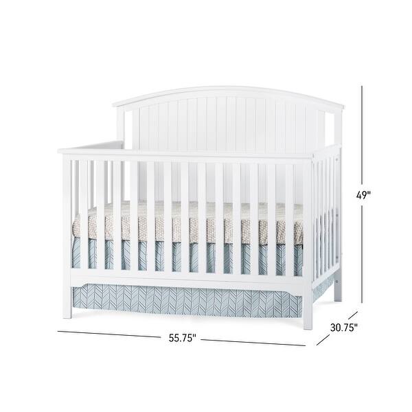 dimension image slide 1 of 3, Forever Eclectic Cottage Curve Top 4 in 1 Convertible Crib