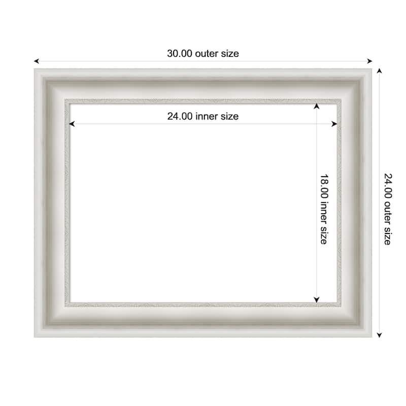 Amanti Art Parlor Black Framed Dry Erase Magnetic Board - 30 x 24 in - Parlor White