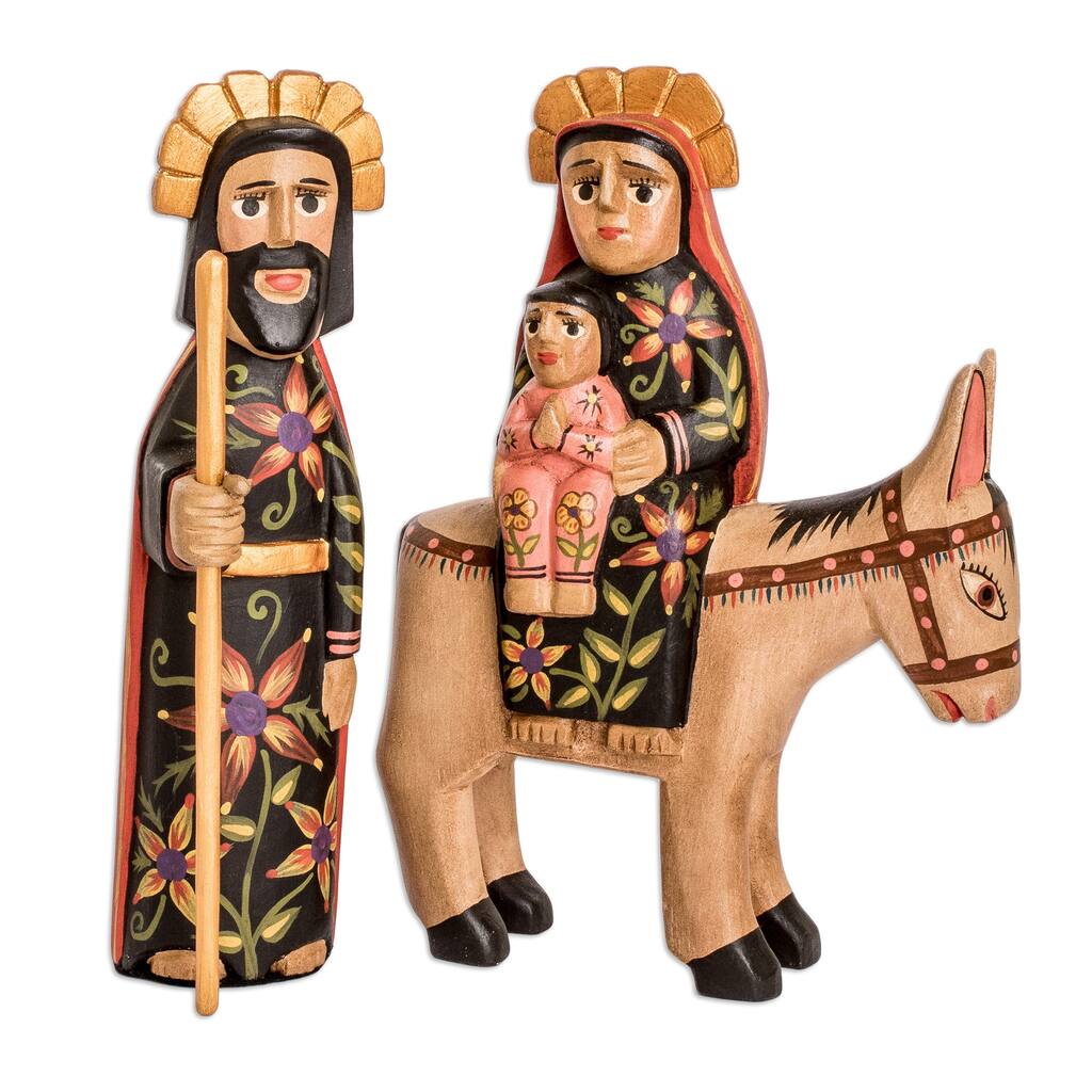 Novica Handmade Journey To Egypt Pinewood Sculptures (Set Of 2)