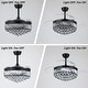 preview thumbnail 17 of 19, Kviflon 48" Crystal Fandelier Ceiling Fan with Light and Retractable Blades LED Dimmable for Bedroom Living Room - 48 Inches