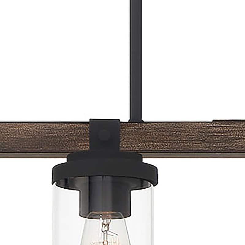 Mackenzi 4-light Farmhouse Linear Chandelier with Clear Glass - 36 inches