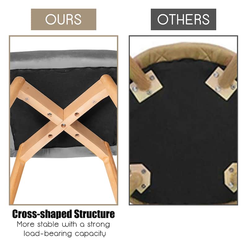 Costway Set of 4 Modern Accent Armchairs Velvet Fabric Leisure Chairs - 21.5''x 23''x 29.5'' (Lx Wx H)
