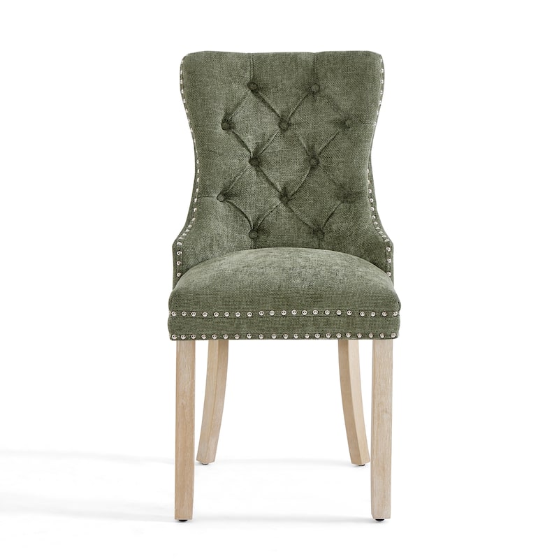 Morden Fort Tufted Dining Chair, Accent Chairs with Studded Trim and Pull Ring