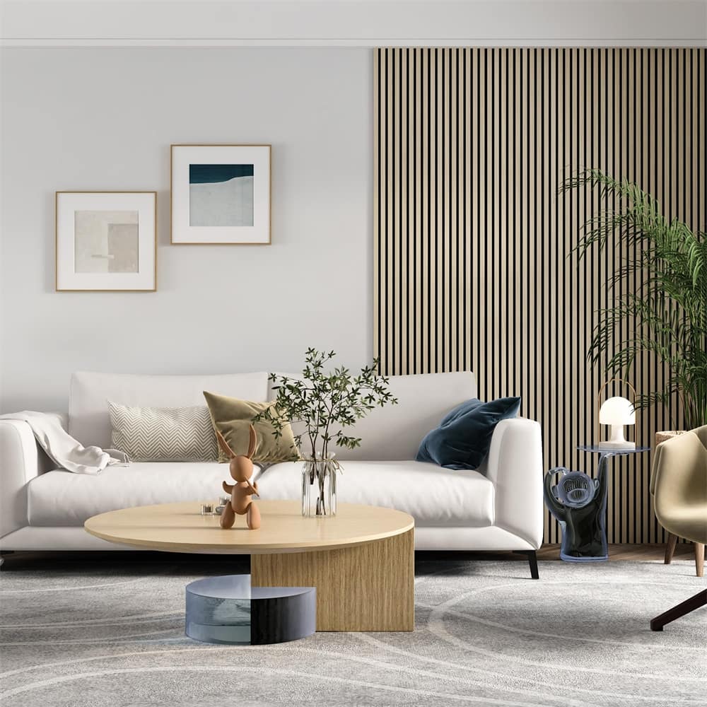 Acoustic Wood Wall Panels,2 Pack 94.5" x 12.6" Soundproof Wall Panels