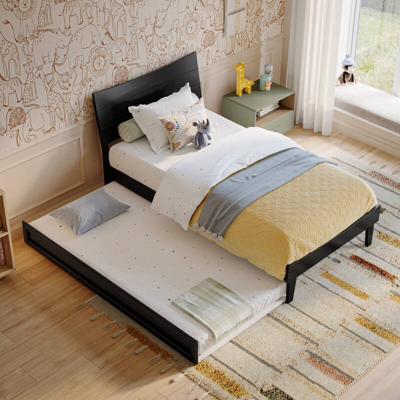 Phoenix Wood Platform Bed with Trundle