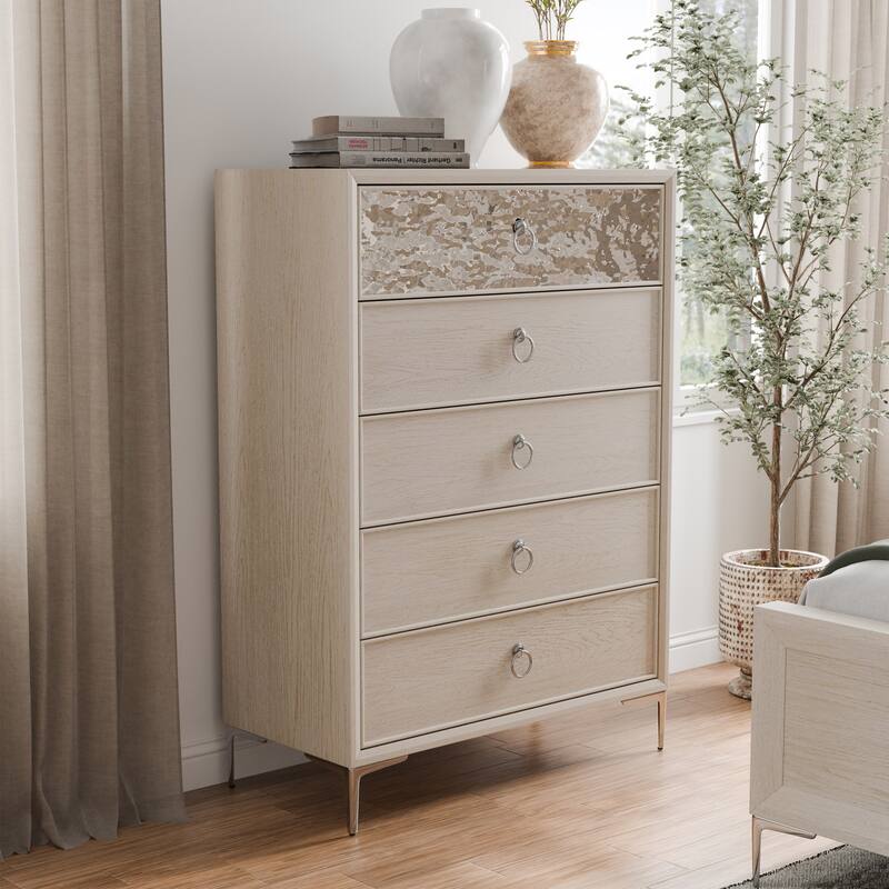 Furniture of America Fable Modern Solid Wood 5-Drawer Chest