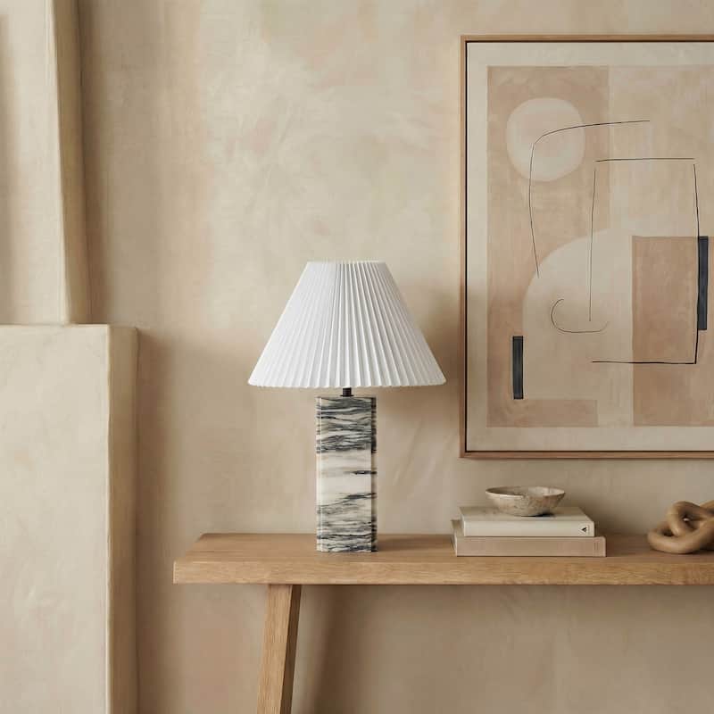 SAFAVIEH Couture Mackenzie Square Marble Table Lamp - 16"W x 16"D x 25"H