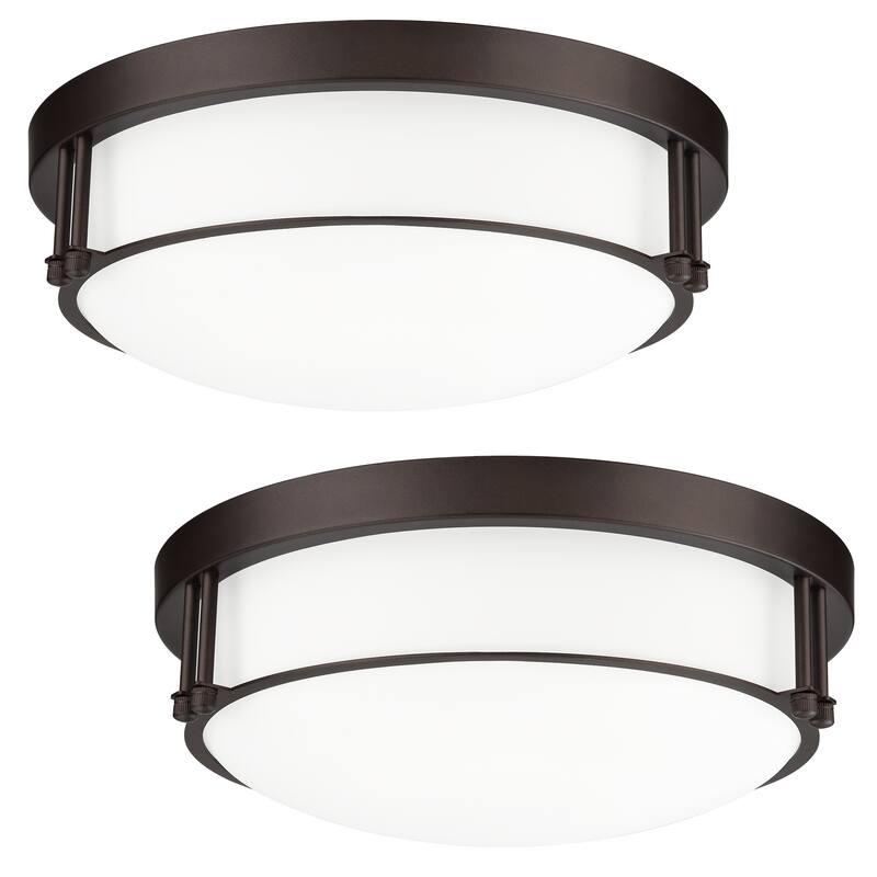 2-Light Black/Gold Glass Ceiling Light - N/A
