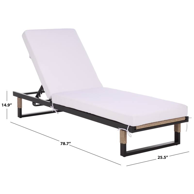 SAFAVIEH Outdoor Living Arman Lounger with Cushion - 79"W x 26"D x 15"H