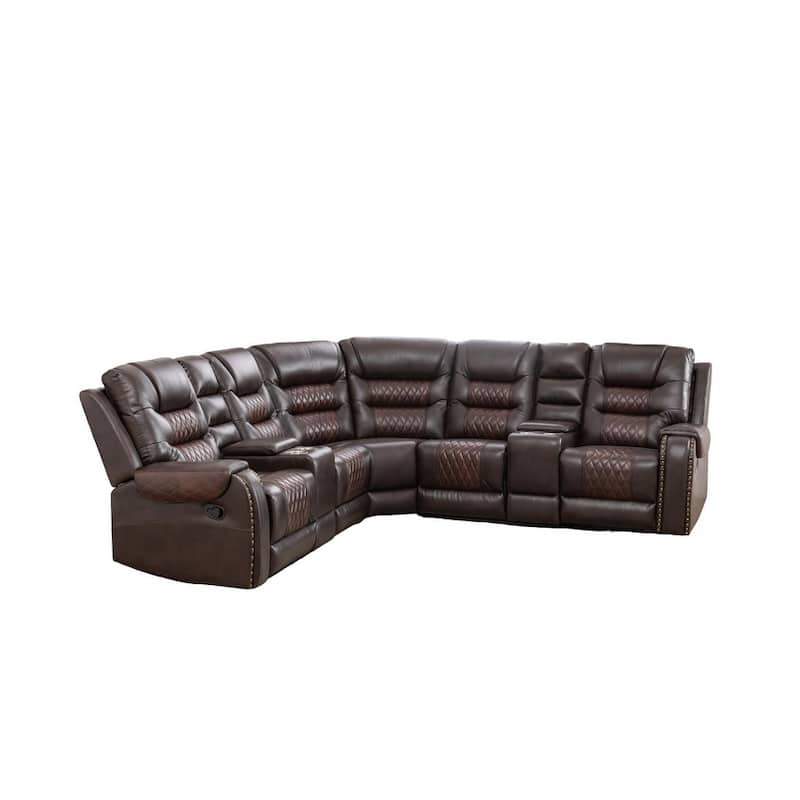 Kamiri 5 - Piece Faux Leather Reclining Two-Tone Sectional