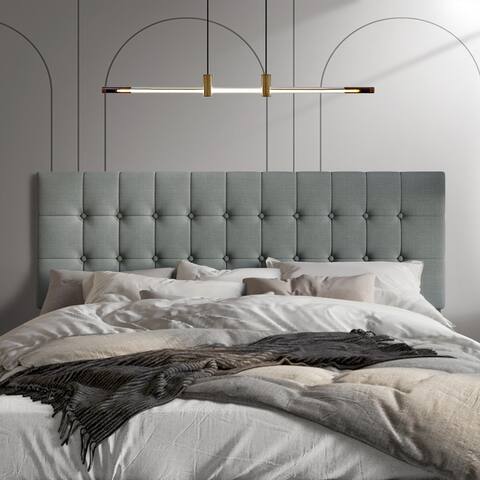 CraftPorch Linen Button Tufted Upholstered Adjustable Headboard