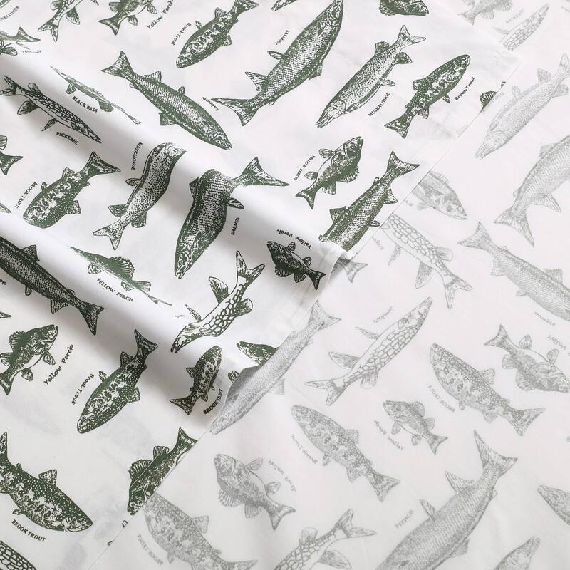 Eddie Bauer Printed Cotton Percale Deep Pocket Sheet Set