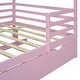 preview thumbnail 14 of 13, Pink Full Size Solid Wood House Bed with Trundle and Writing Board for Kids