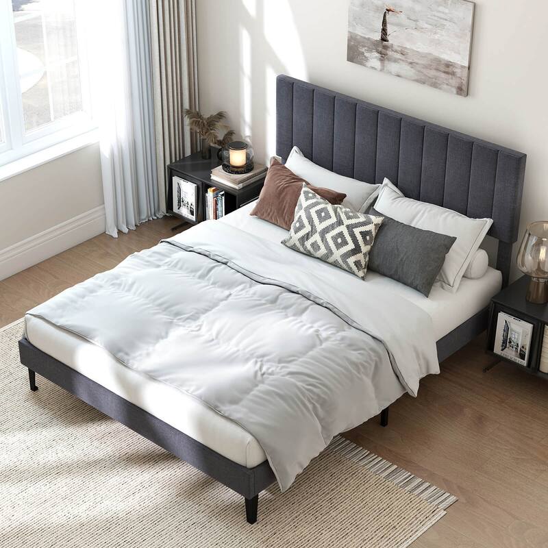 Costway Twin/Full/Queen Size Bed Frame with Height Adjustable Vertical