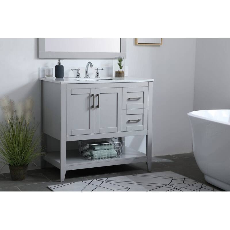 Elegant Lighting VF16036-BS Aubrey 36" Free Standing Single Basin