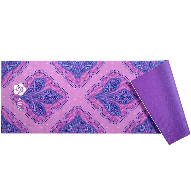 AUM 4mm Soft Foam Tech Lilla Series Yoga Exercise Mat - 68" x 24" - Perfect for Yoga/Pilates/Floor Exercises - Tri-Lotus
