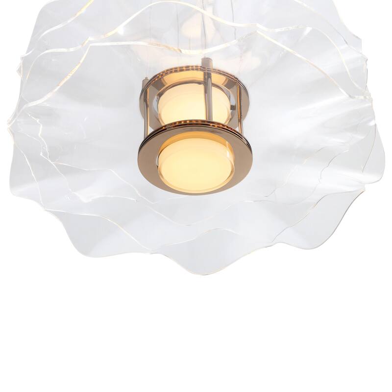 Golden Lighting Vetrina Integrated LED 2-tier Pendant in Light Gold