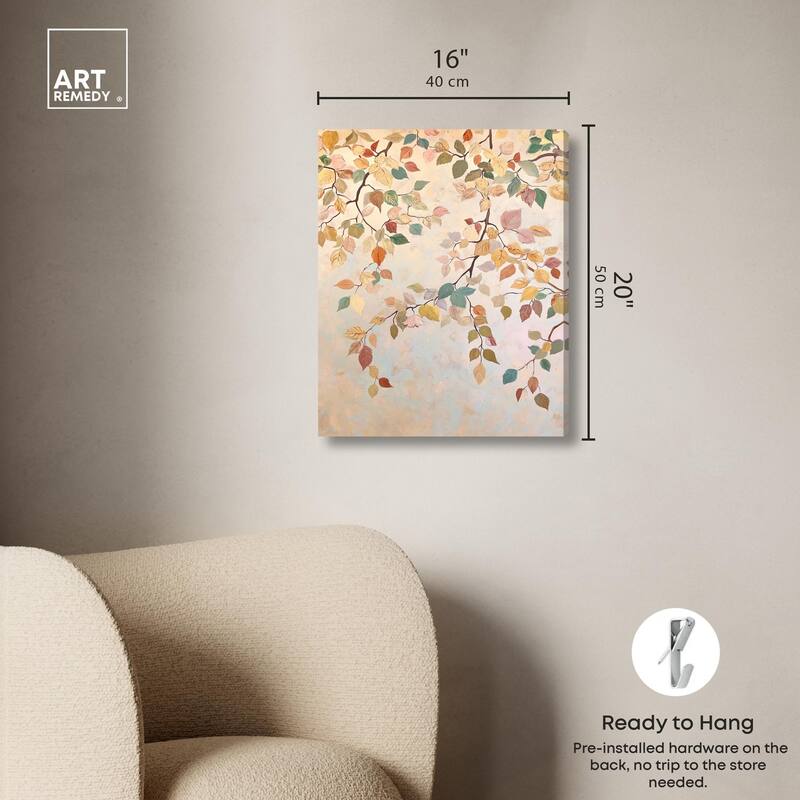 Leaf Swirl Canvas by Art Remedy, Gallery Wrapped