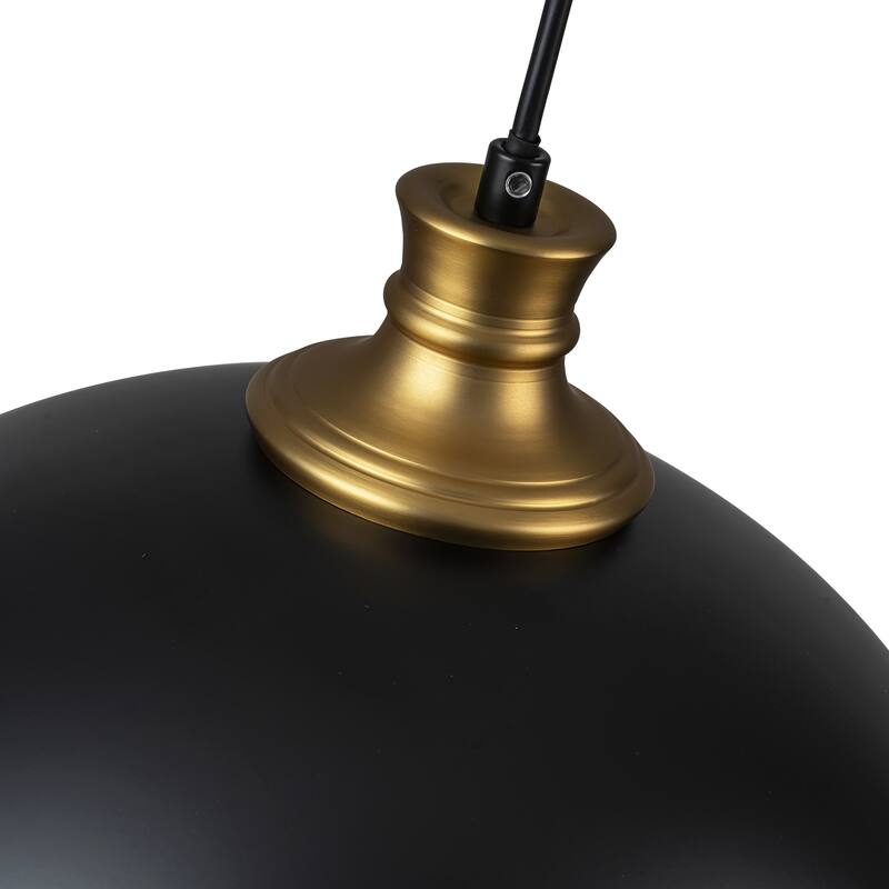 Industiral Metal Black and Gold Dome Pendant Lights Kitchen Island - W14.96"