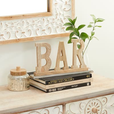 Brown Wood Natural Decorative Sign 8 x 14 x 2 - 14 x 2 x 8