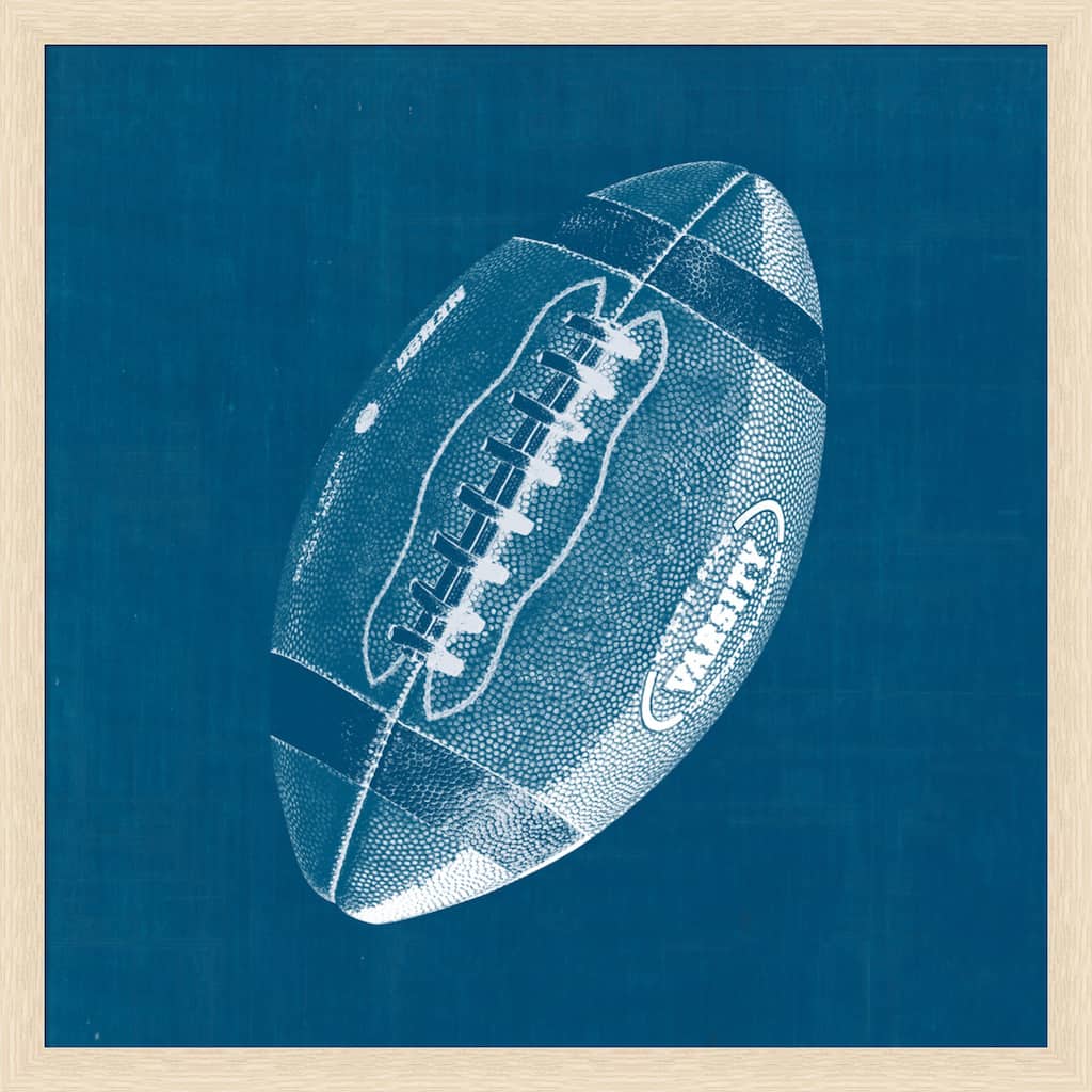 Amanti Art Framed Fabric Pinboard Ball Four Blueprint III by Wild Apple Portfolio Printed Bulletin Board - Board Size 24 x 24