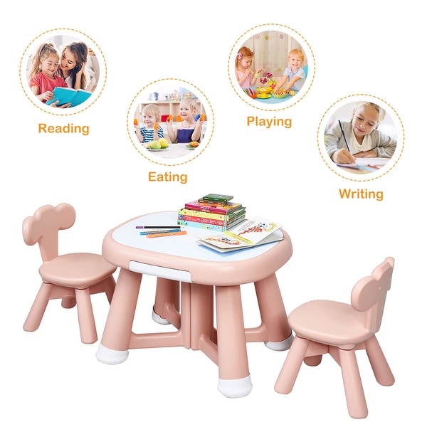 Childrens Table /& Chairs Set Blue Drawing play toy